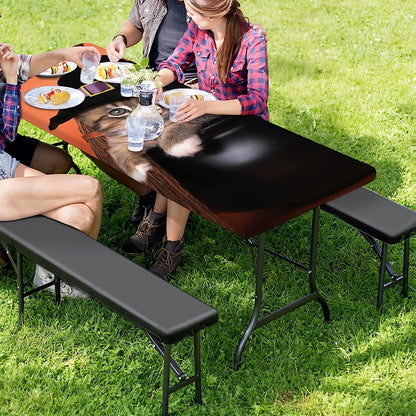 Halloween Cute Witch Cat Print Picnic Table Cover