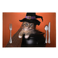 Halloween Cute Witch Cat Print Placemat
