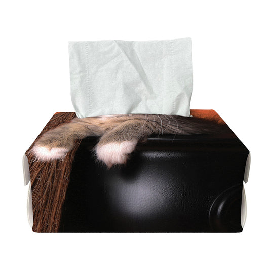 Halloween Cute Witch Cat Print Rectangle Tissue Box Cover