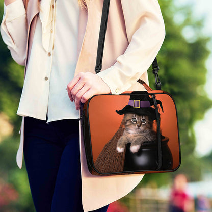 Halloween Cute Witch Cat Print Shoulder Strap Bible Bag