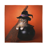 Halloween Cute Witch Cat Print Silk Bandana