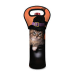 Halloween Cute Witch Cat Print Single Neoprene Wine Tote