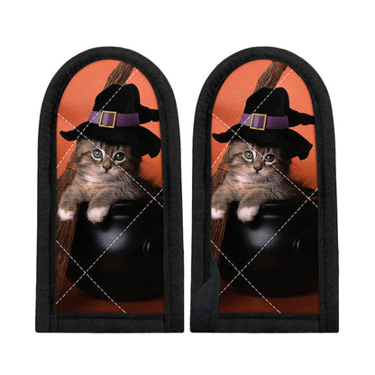 Halloween Cute Witch Cat Print Skillet Handle Cover