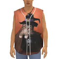 Halloween Cute Witch Cat Print Sleeveless Baseball Jersey