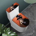 Halloween Cute Witch Cat Print Toilet Lid And Tank Cover Set