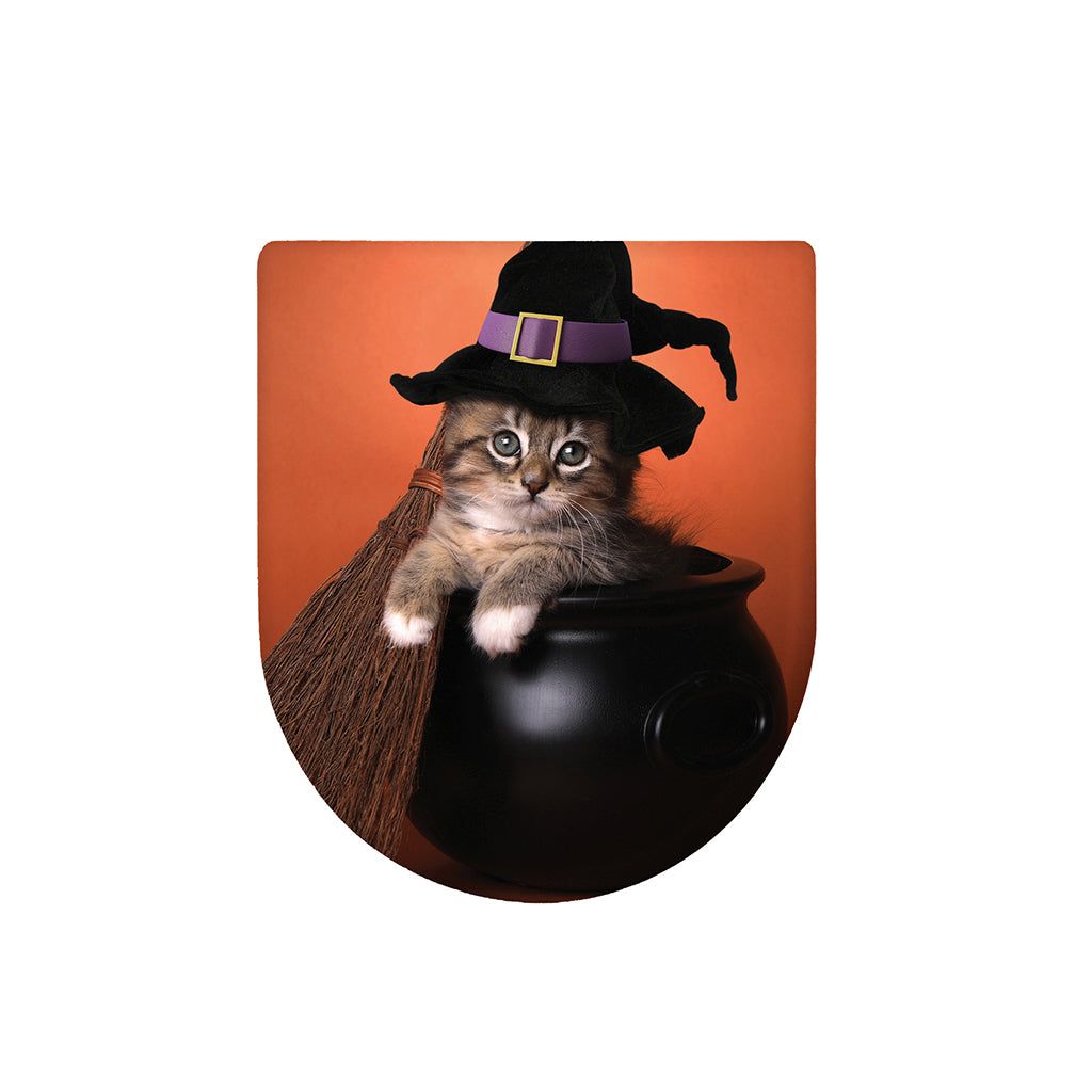 Halloween Cute Witch Cat Print Toilet Lid Cover