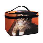 Halloween Cute Witch Cat Print Travel Makeup Bag