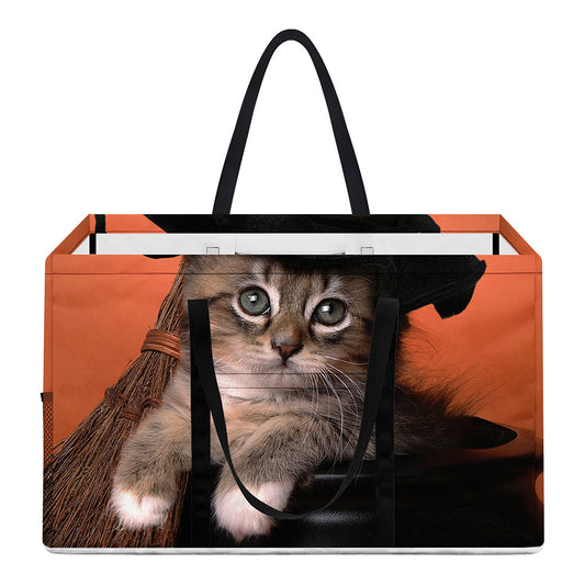 Halloween Cute Witch Cat Print Utility Tote Bag