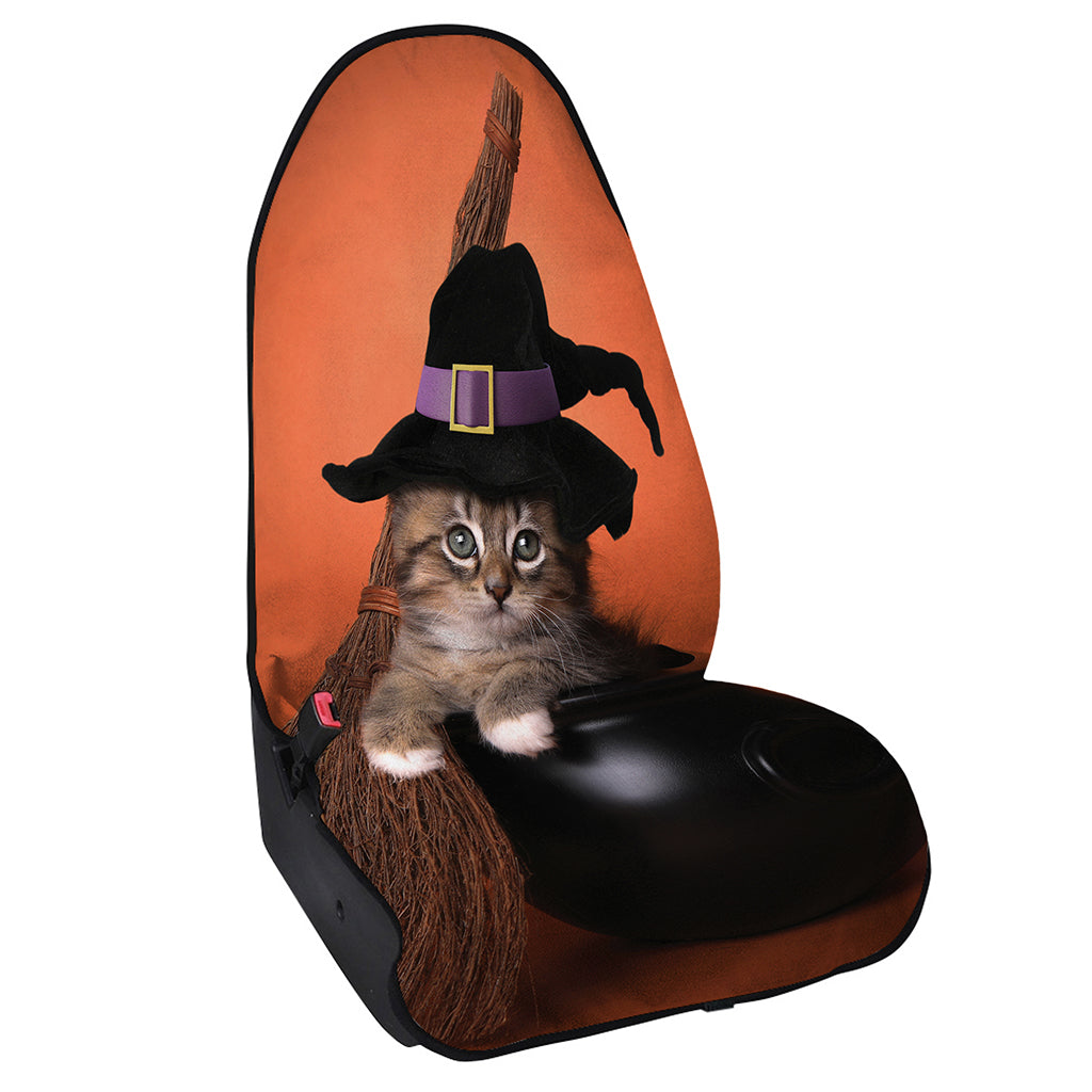Halloween Cute Witch Cat Print Waterproof Car Seat Cover