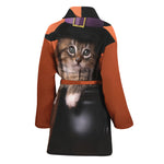 Halloween Cute Witch Cat Print Women's Bathrobe