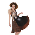 Halloween Cute Witch Cat Print Sleeveless Knee Length Dress