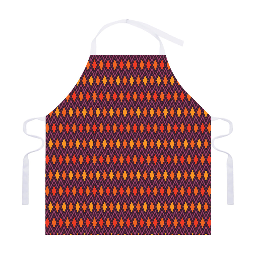 Halloween Diamond Shape Pattern Print Adjustable Apron