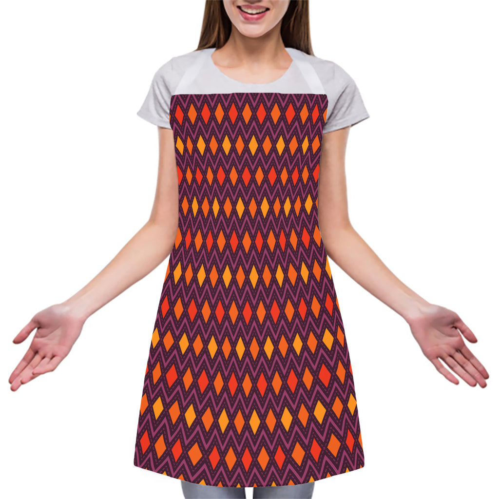 Halloween Diamond Shape Pattern Print Adjustable Apron