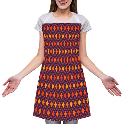 Halloween Diamond Shape Pattern Print Adjustable Apron