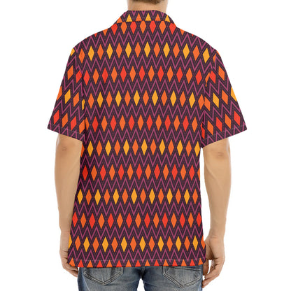 Halloween Diamond Shape Pattern Print Aloha Shirt