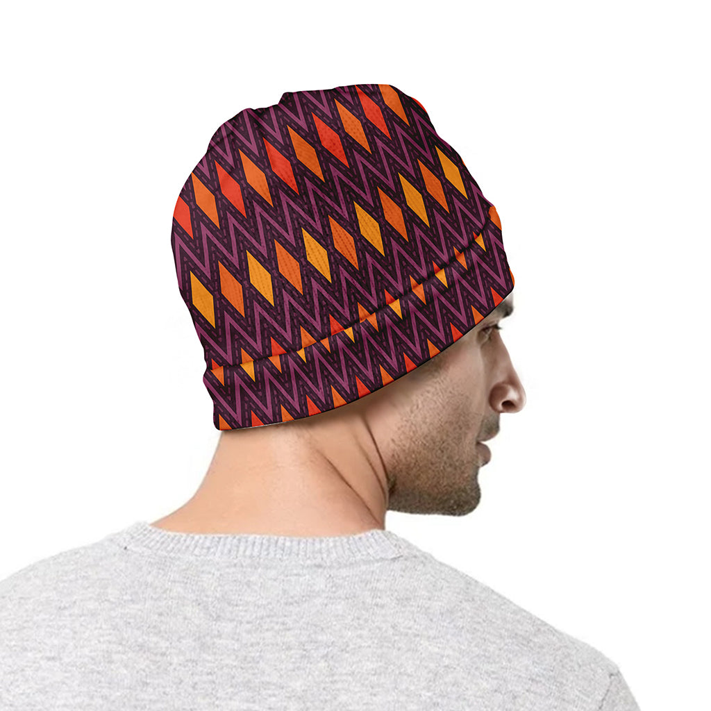Halloween Diamond Shape Pattern Print Beanie