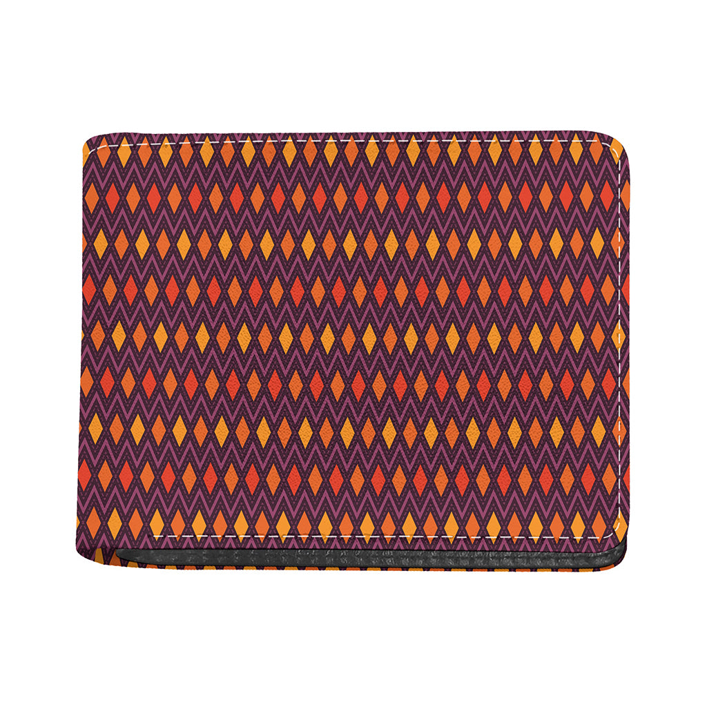 Halloween Diamond Shape Pattern Print Bifold Wallet