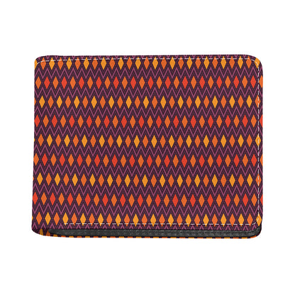 Halloween Diamond Shape Pattern Print Bifold Wallet