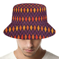 Halloween Diamond Shape Pattern Print Bucket Hat