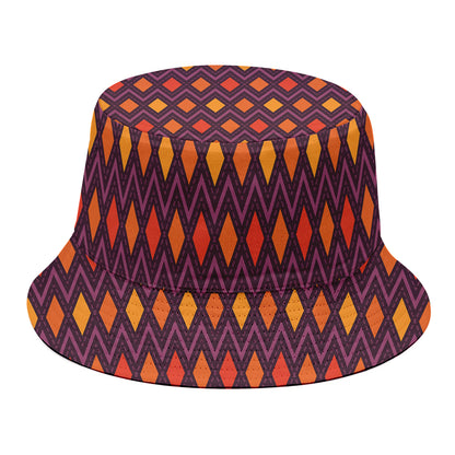 Halloween Diamond Shape Pattern Print Bucket Hat