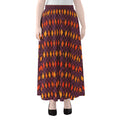 Halloween Diamond Shape Pattern Print Chiffon Maxi Skirt