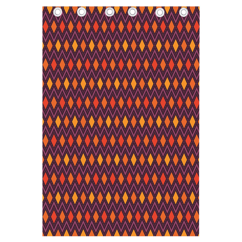 Halloween Diamond Shape Pattern Print Curtain