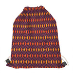 Halloween Diamond Shape Pattern Print Drawstring Bag