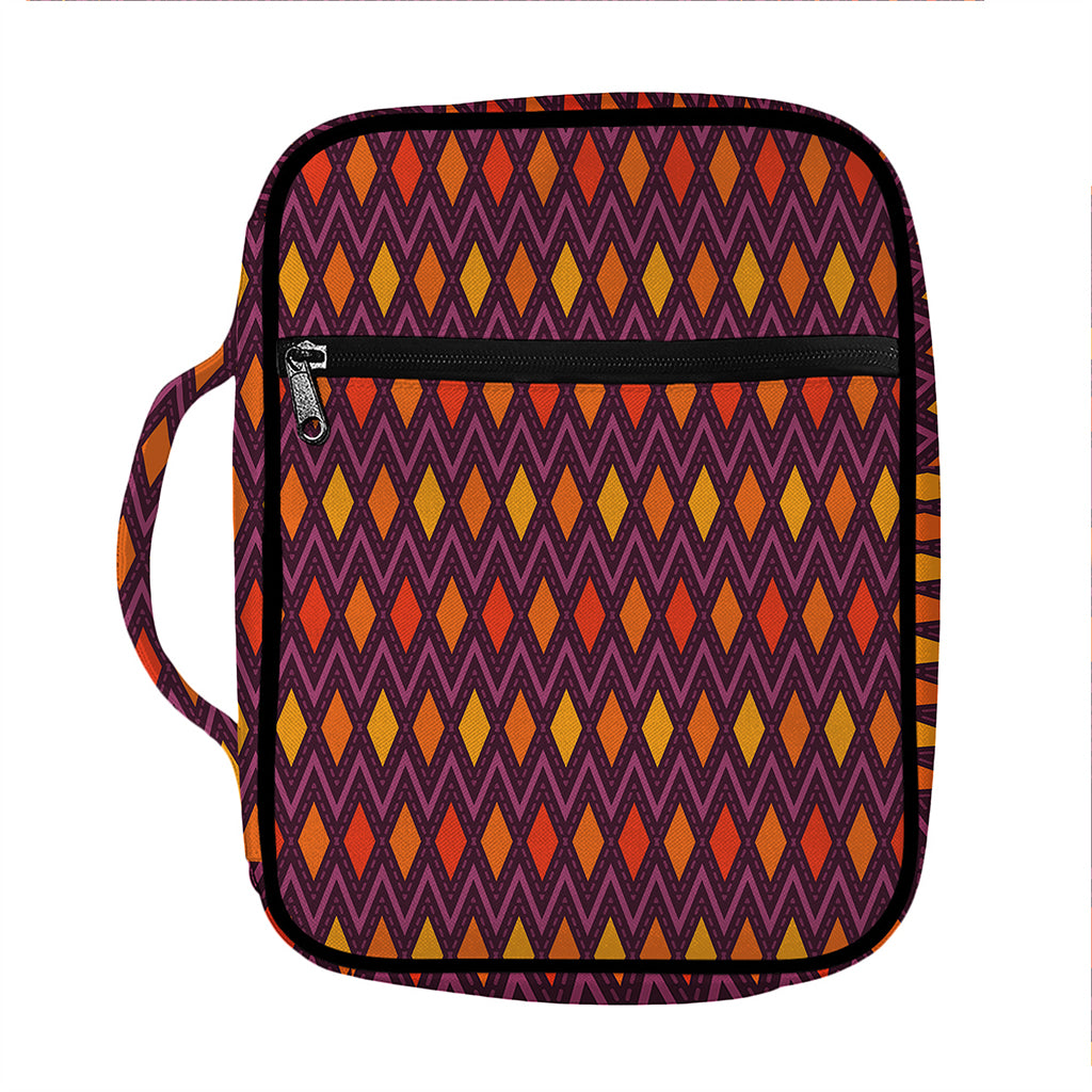 Halloween Diamond Shape Pattern Print Front Pocket Bible Bag