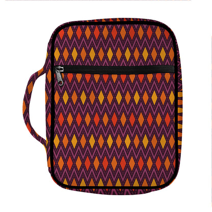 Halloween Diamond Shape Pattern Print Front Pocket Bible Bag