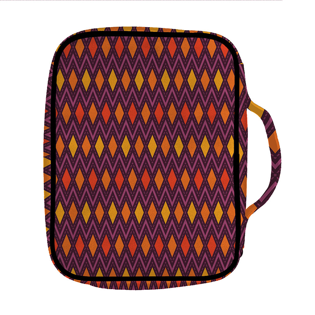 Halloween Diamond Shape Pattern Print Front Pocket Bible Bag