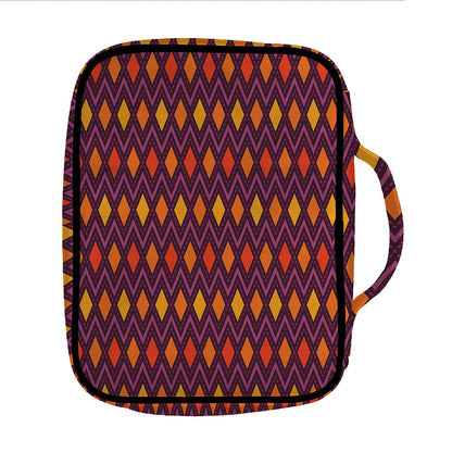 Halloween Diamond Shape Pattern Print Front Pocket Bible Bag