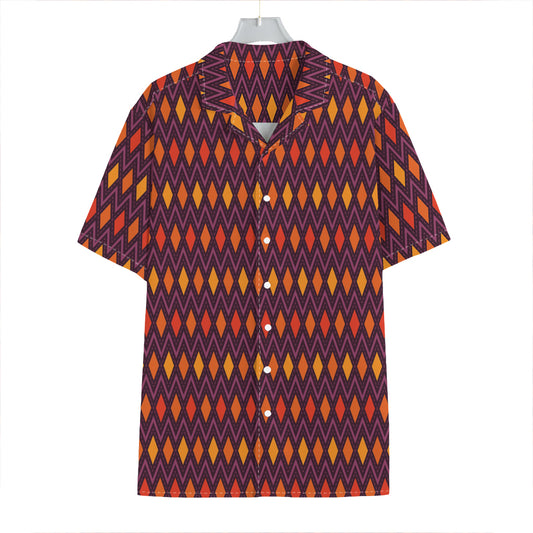 Halloween Diamond Shape Pattern Print Hawaiian Shirt
