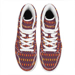 Halloween Diamond Shape Pattern Print High Top Leather Sneakers