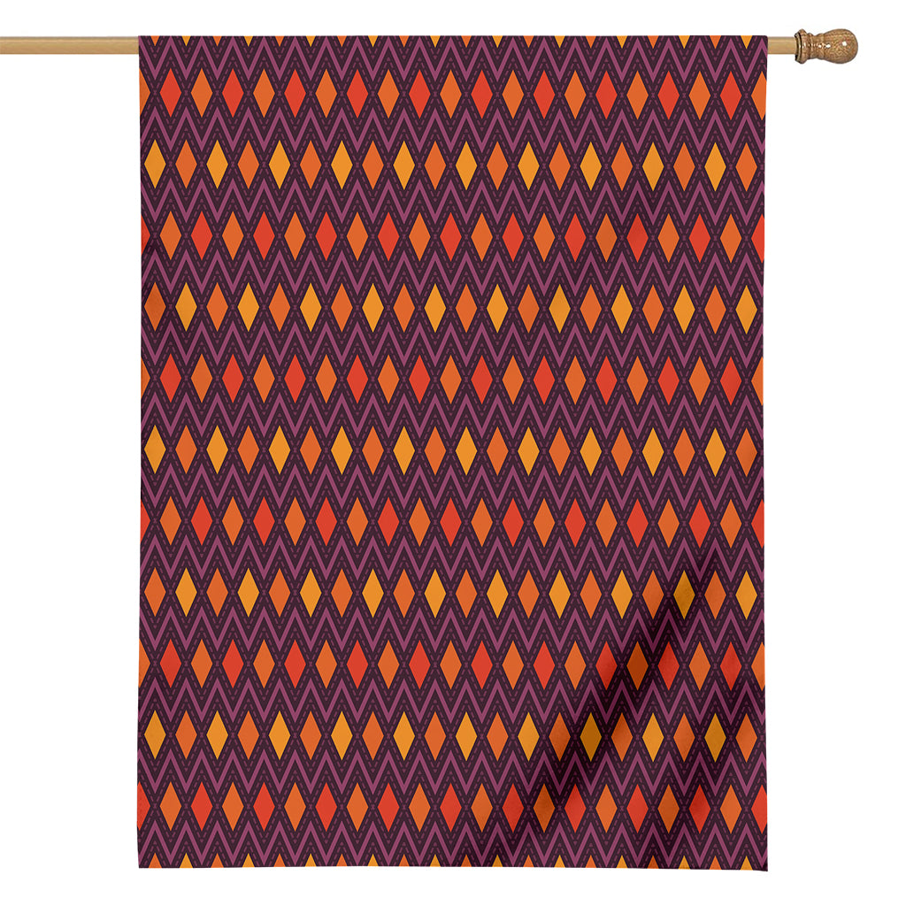 Halloween Diamond Shape Pattern Print House Flag