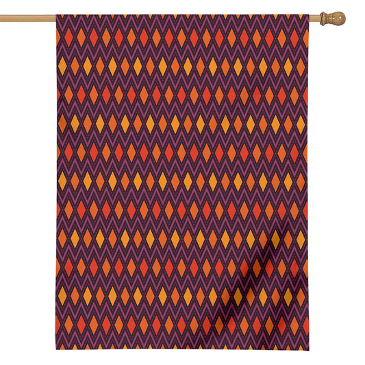 Halloween Diamond Shape Pattern Print House Flag