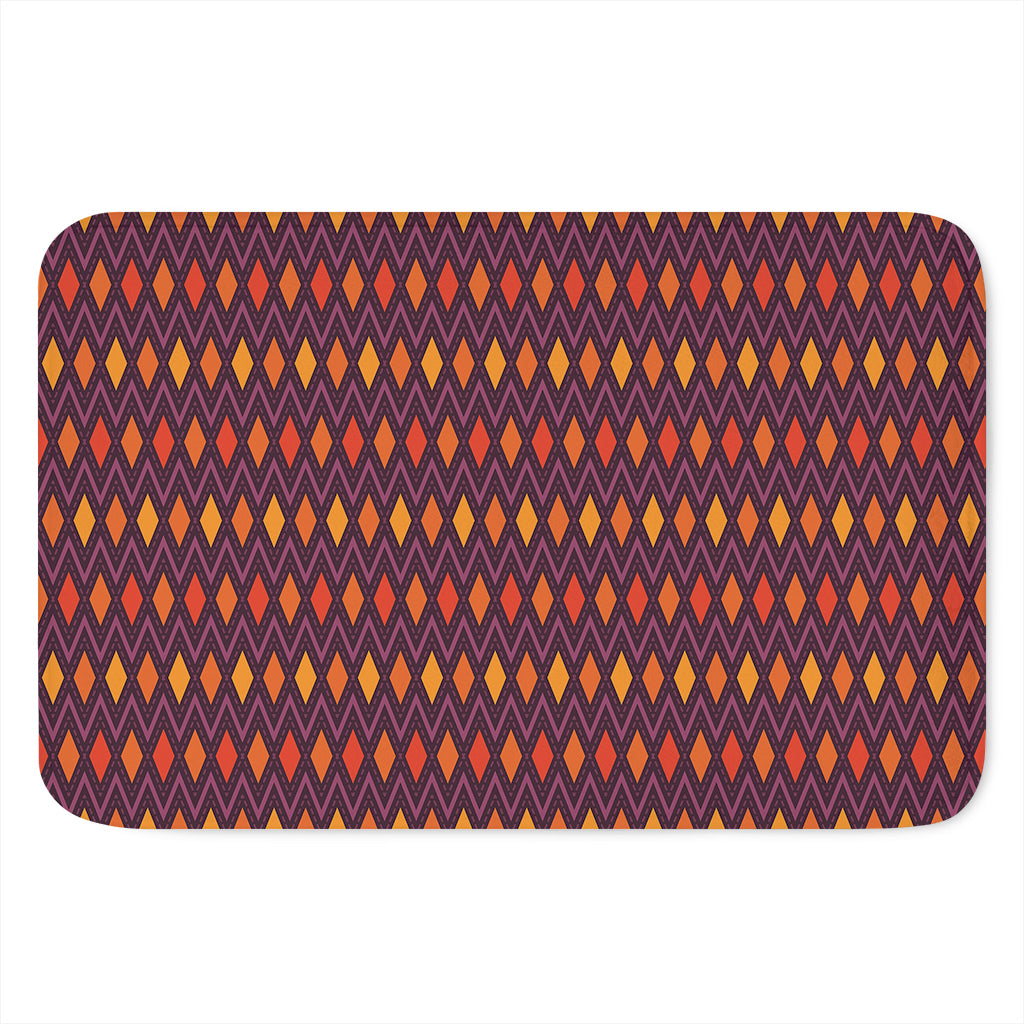 Halloween Diamond Shape Pattern Print Indoor Door Mat