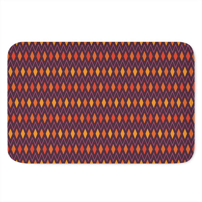 Halloween Diamond Shape Pattern Print Indoor Door Mat