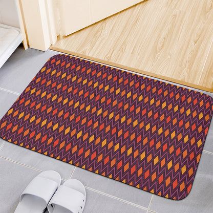 Halloween Diamond Shape Pattern Print Indoor Door Mat