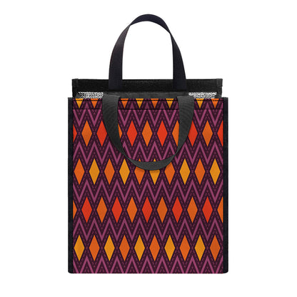 Halloween Diamond Shape Pattern Print Insulated Lunch Tote
