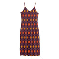 Halloween Diamond Shape Pattern Print Jersey Midi Cami Dress