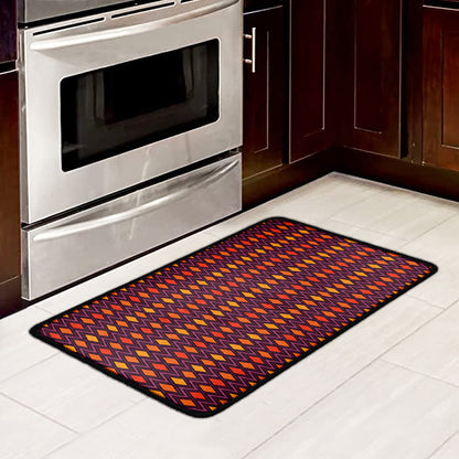Halloween Diamond Shape Pattern Print Kitchen Mat