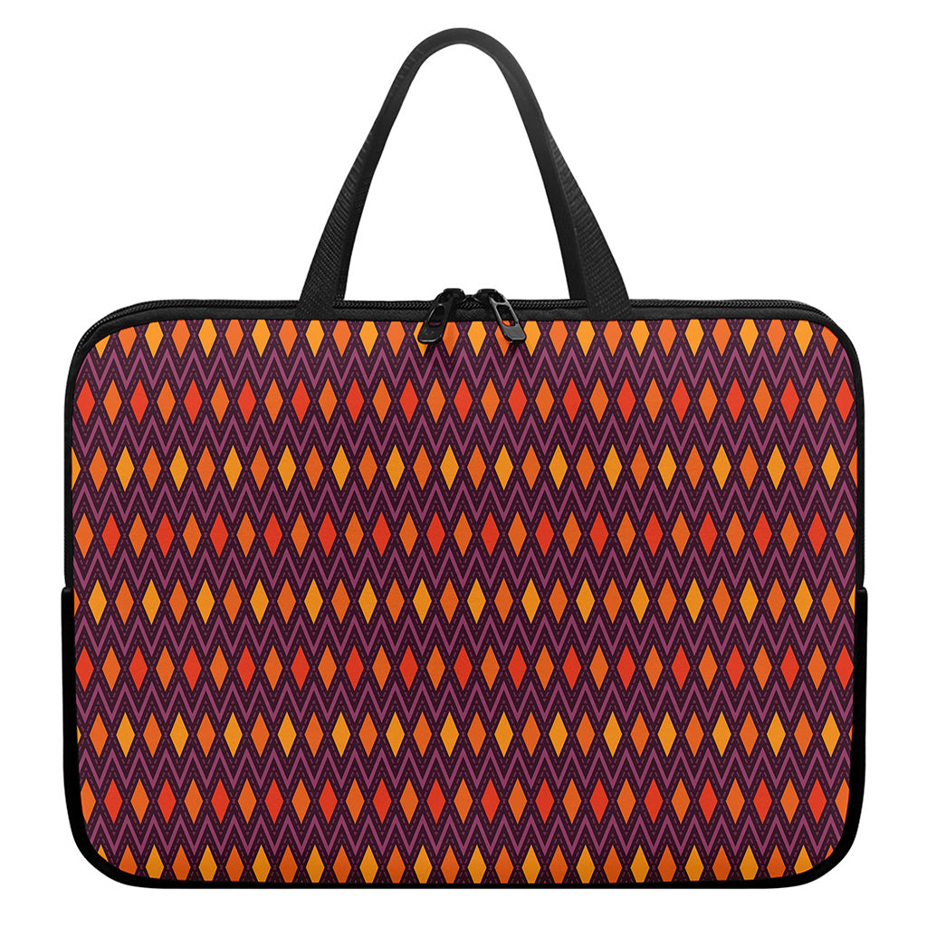 Halloween Diamond Shape Pattern Print Laptop Sleeve With Handle