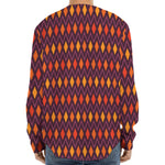 Halloween Diamond Shape Pattern Print Long Sleeve Baseball Jersey