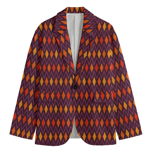 Halloween Diamond Shape Pattern Print Men's Blazer