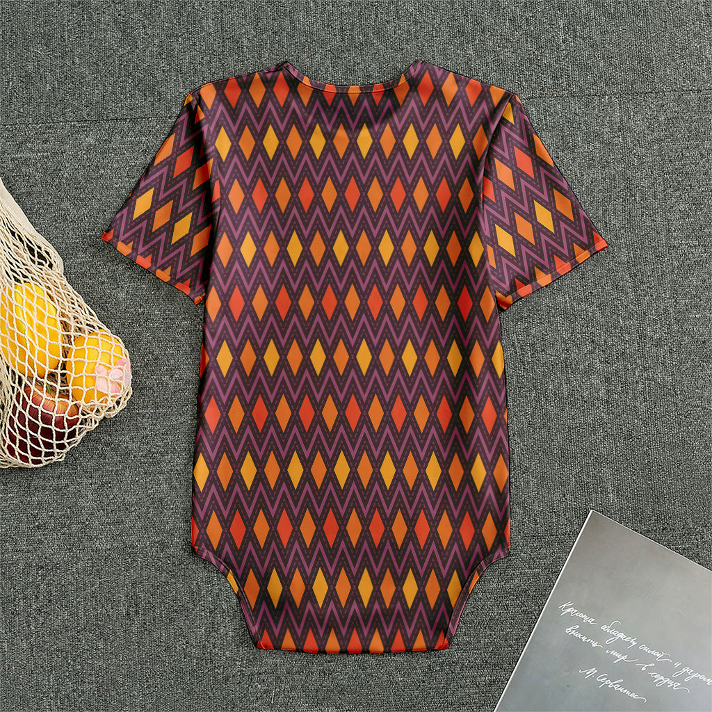 Halloween Diamond Shape Pattern Print Men's Bodysuit