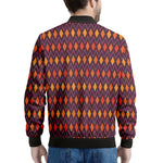 Halloween Diamond Shape Pattern Print Men's Bomber Jacket