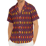 Halloween Diamond Shape Pattern Print Men's Deep V-Neck Shirt