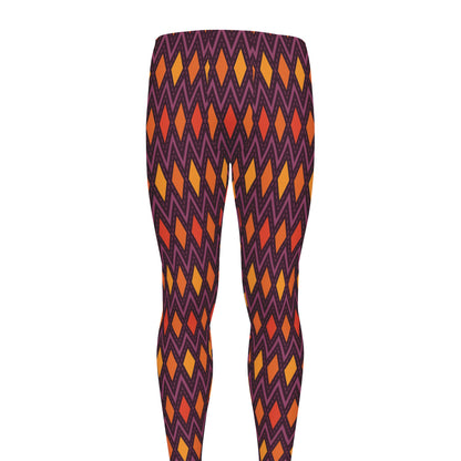Halloween Diamond Shape Pattern Print Men's leggings