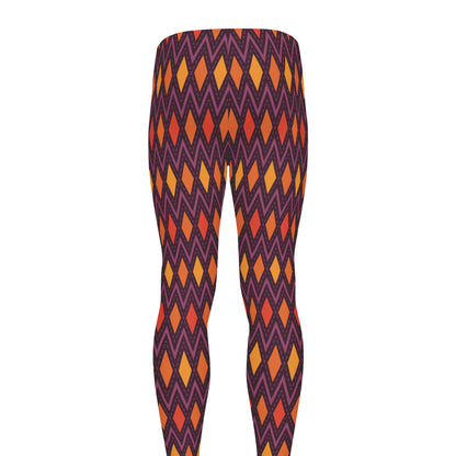 Halloween Diamond Shape Pattern Print Men's leggings
