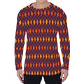 Halloween Diamond Shape Pattern Print Men's Long Sleeve T-Shirt